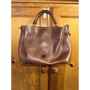 Dooney & Bourke Florentine Small Brenna Barlow Bag Purse Crossbody Chestnut